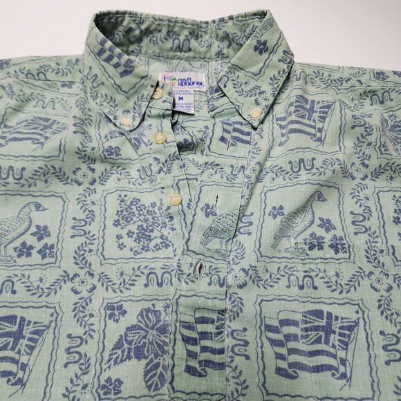 Reyn Spooner Kloth Lahaina Sailor Pullover Leaf Green Hawaiian All Over Print - Picture 8 of 9